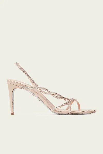 René Caovilla Braid Sandal 80 In Beige
