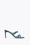 René Caovilla Braid Teal Mule 80 In Blue