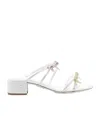 René Caovilla Caterina 40mm Bow-embellished Sandals In White