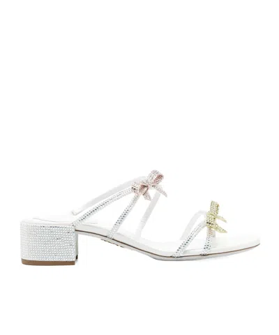 René Caovilla Caterina 40mm Bow-embellished Sandals In Multicolour