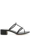 René Caovilla Caterina 40mm Leather Sandals In Black