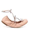 René Caovilla Caterina Bow-detail Leather Ballet Flats