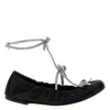 René Caovilla Caterina Embellished Leather Ballet Flats In Black