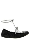René Caovilla Black Crystal Embellished Ballet Flats In Black