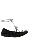 René Caovilla Rene' Caovilla Crystal Embellished Leather Ballet Flats In Black