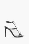 René Caovilla Caterina Black Satin/crystal Strass Sandal In Black