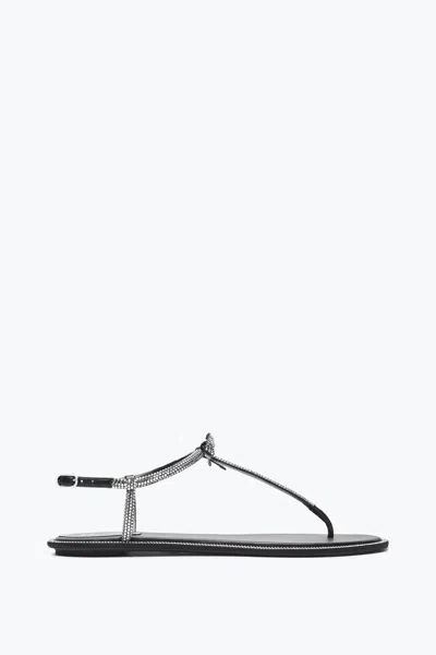 René Caovilla Caterina Black Thong Sandal 10