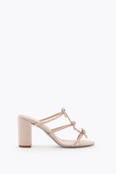 René Caovilla Caterina Blush Pink Mule 80