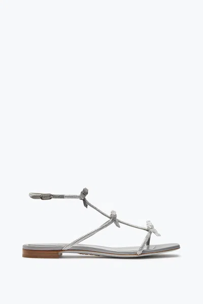 René Caovilla Caterina Crystal Pearl Gray Sandal 10