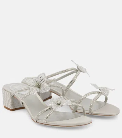René Caovilla Caterina Embellished Bow-detail Sandals In Silver