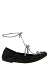 René Caovilla Black Crystal Embellished Ballet Flats