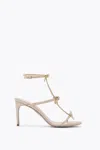 René Caovilla Caterina Gold Sandal 80 In Neutral