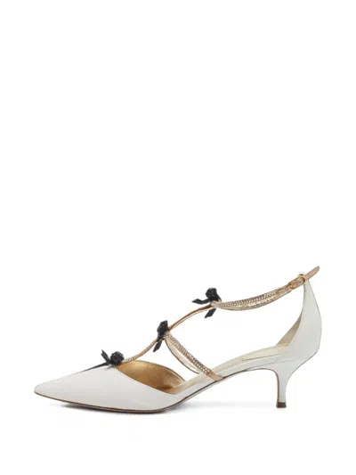 Pre-owned René Caovilla Caterina Heeled Pumps In White