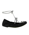 René Caovilla Black Crystal Embellished Ballet Flats In Black