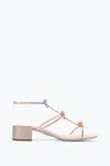 René Caovilla Caterina Peach Sandal With Multicolor Crystals 40
