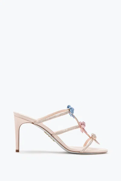René Caovilla Caterina Sandal With Multicolor Crystals 80 In Pink