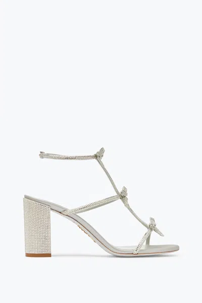 René Caovilla Caterina Silver Sandal With Crystals 80