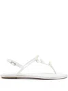 René Caovilla Caterina White Thong Sandal 10