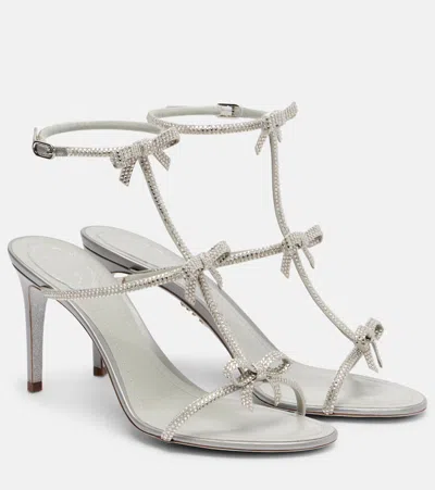 René Caovilla Catherina 80 Crystal-embellished Sandals In Silver
