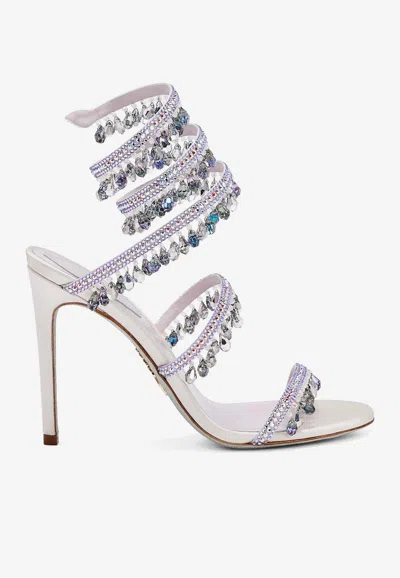 René Caovilla Chandelier 105 Crystal-embellished Sandals In Lilac