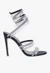 René Caovilla Chandelier 105 Rhinestone Embellished Sandals In Black
