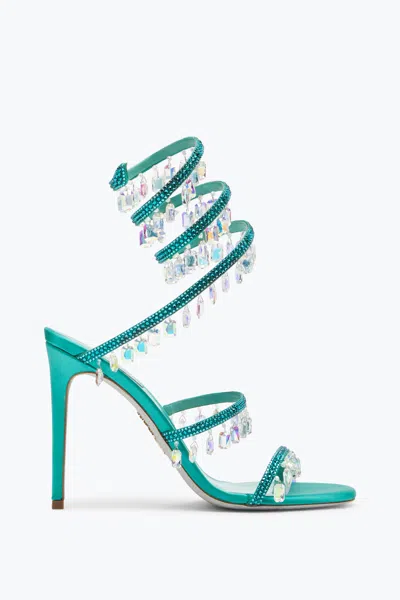 René Caovilla Chandelier Aquamarine Sandal 105 In Blue