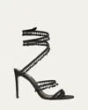 René Caovilla Womens Black Chandelier 105 Crystal-embellished Leather Heeled Courts Eur 36 / 3 Uk In Black Jet