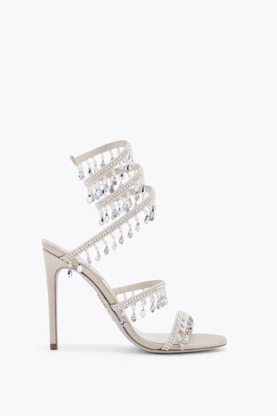 René Caovilla Chandelier Beige Sandal With Pearls 105