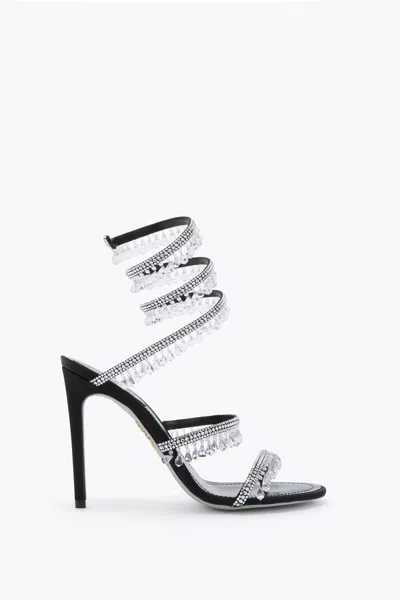 René Caovilla Chandelier Black And Silver Sandal 105
