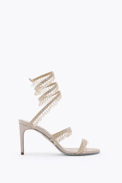René Caovilla Chandelier Champagne Sandal 80 In Neutral