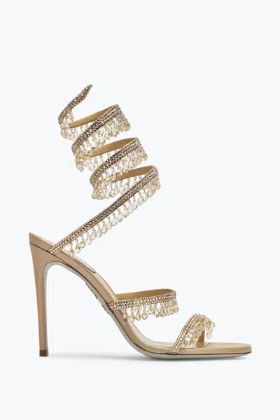 René Caovilla Chandelier Crystal Beige Sandal 105