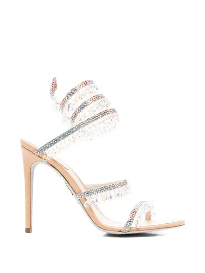 René Caovilla Chandelier Crystal-embellished Sandals In White