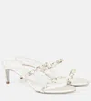 René Caovilla Bridal Chandelier 60 Satin Sandals In White