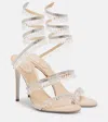 René Caovilla Chandelier Embellished Satin Sandals In White