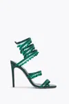 René Caovilla Chandelier Emerald Green Sandal 105 In Green