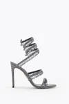 René Caovilla Chandelier Gunmetal Sandal 105 In Gray