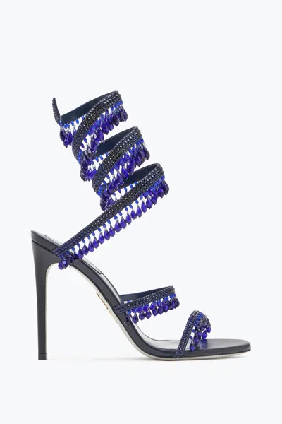 René Caovilla Chandelier Indigo Sandal 105 In Blue