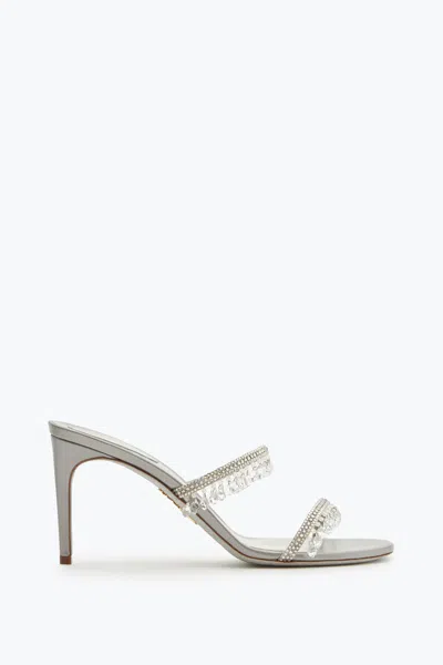 René Caovilla Chandelier Pearl Gray Slider Sandal 80