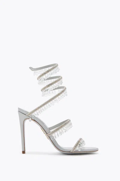 René Caovilla Chandelier 105 Heeled Sandals With Crystals In Gray
