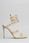 René Caovilla Chandelier 105 Crystal-embellished Sandals In Beige