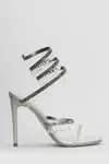 René Caovilla Chandelier Sandals In Silver Leather In Silver