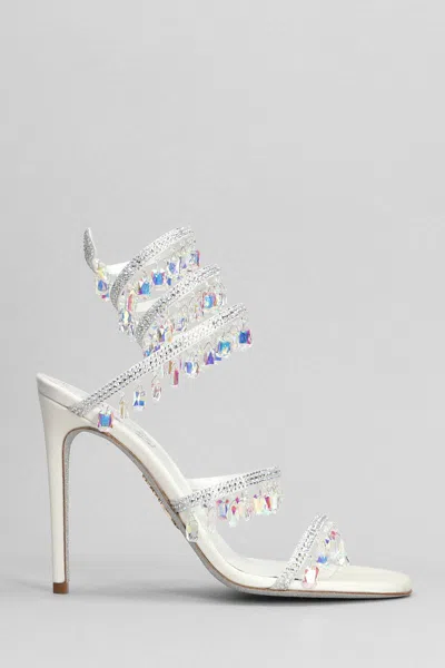 René Caovilla Chandelier Sandals In White Leather