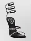 René Caovilla Chandelier Spiral Strap Stiletto Sandals In Black