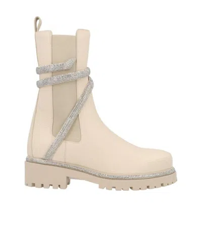 RENÉ CAOVILLA RENÉ CAOVILLA EMBELLISHED ROUND TOE BOOTS