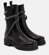 René Caovilla Chelsea Leather Ankle Boots In Black