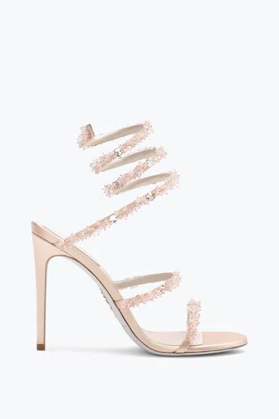 René Caovilla Cinderella Nude Sandal With Serpent 105