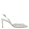 René Caovilla Cinderella 80mm Leather Pumps In White