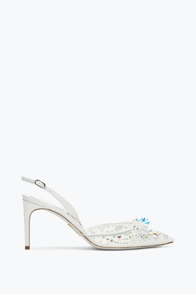 René Caovilla Cinderella White Slingback 80