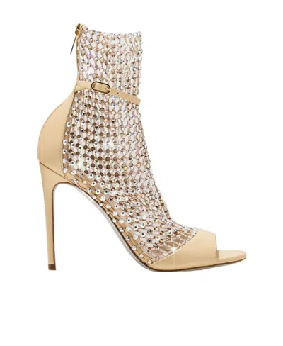 René Caovilla Clasp High-heeled Sandals In Nude