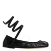 René Caovilla Rene Caovilla Cleo 10 Crystal Ballerinas In Black